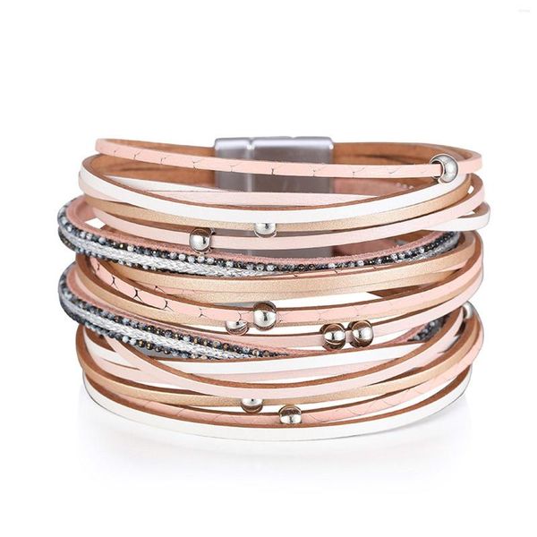 Bracelet fille cuir ensemble multicouche 925 boucles d'oreilles créoles en argent pour femmes montre deuxième Piercing