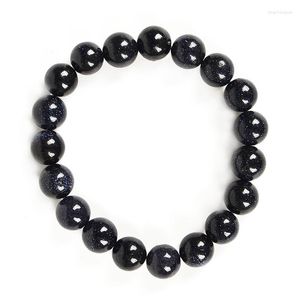Bracelet scintillant rond noir obsidienne 10mm perles de pierre manuel bricolage chaîne Bracelet 7.5 pouces sur affaires préférés accessoires cadeaux H294