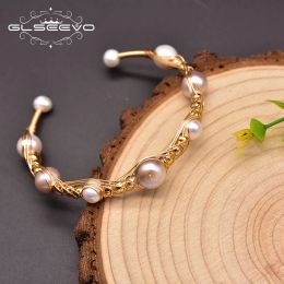 Bangle Glseevo Natuurlijke zoetwaterparl -charme wrap armbanden Bnakels dames klassieke Indiase stijl fijne sieraden bruiloft GB0935