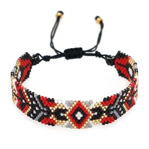 Bracelet Go2Boho Style natif bijoux Bracelet perles faites à la main tissé Bracelets pour Femme motif ethnique Pulseras Mujer Femme livraison directe