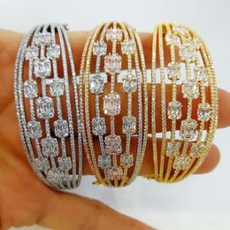 Bangle Godki luxe crossover 7 rijen armband voor vrouwen bruiloftsfeest zirkoon kristal verloving dubai bruids sieraden geschenken