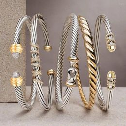 Bangle Godki Trendy Luxury stapelbare manchet voor vrouwen Volledige Crystal Dubai Silver Color Party Bracelet 2024