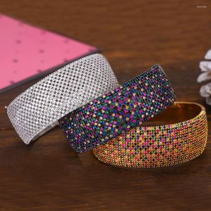 Bangle GODKI Wide Big Luxury Stackable Statement For Women Wedding Full Cubic Zircon Crystal CZ Dubai Bracelets 2022