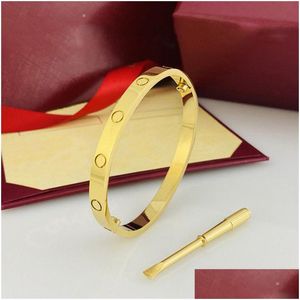 Bangle Gold Hoops Charms Sieradenontwerpers Valentijnsdag geschenk 18K vergulde armband met afbeelding binnen Charm Making Kit voor meisjes Dr Dhed9