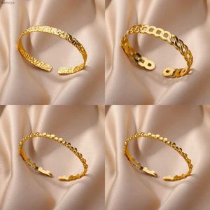 Bracelet bracelet en bracelet en or en or pour femmes bracelets à manchette en acier inoxydable ajusté