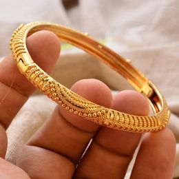 Brazalete chapado en oro, brazaletes de Color Dubai para mujer, pulsera de lujo, joyería de boda árabe