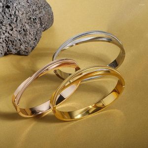 Bracelet plaqué or bracelet en acier inoxydable mode articulé pour les femmes cadeaux de fête bijoux étanche