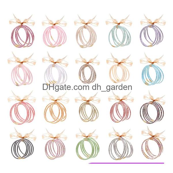 Bangle Gold Powder Partículas de colores brillantes Colores Budistas Budistas Pulseras de lentejuelas Finas Bharm Girls Sile Glitter Jelly Lucky Charm Buddh OTMVQ