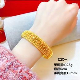 Bangle Gold Shop 9999 Armband Vrouwelijke Holle Draak en Phoenix Bruiloft Gesp Overdracht