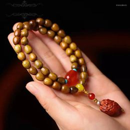 Bracelet en soie dorée Nan, perles de goutte d'eau, bricolage et Jade, Bracelet assorti, papeterie pour hommes et femmes, chapelet d'ornement