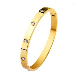 Bracelet doré Zircon Ewelry Bracelet personnalité Simple mode pour femmes charme bijoux Festival cadeau 2023