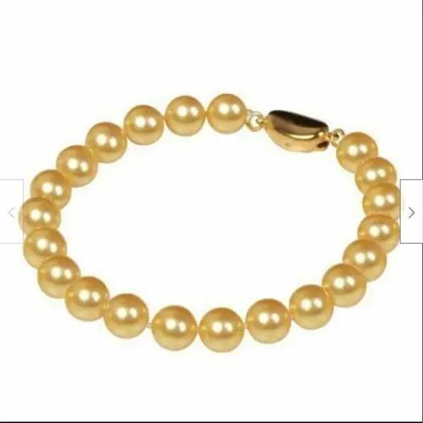 Magnifique bracelet en perles d'or des mers du sud AAA + 910mm, 7.58 pouces, NICE LADY BRACELETS