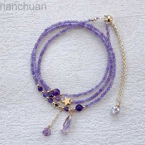 Bracelet magnifique bracelet d'améthyste naturelle pour les femmes douceur exquise perles de cristal violet bijoux haut de gamme accessoires de mode ldd240312