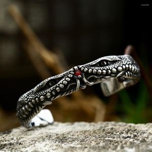 Bracelet gothique Crocodile avec yeux Bracelet pour hommes femmes mode Vintage animaux Bracelets créatif Punk luxe bijoux goutte