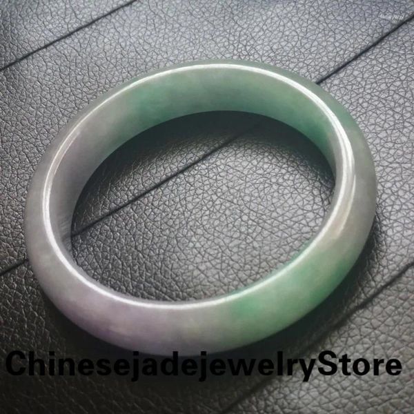 Brazalete Grado A Jade de Birmania Mujeres Genuino Jadeíta Natural Myanmar Púrpura Verde Dos colores Certificado Jades Brazaletes Pulseras