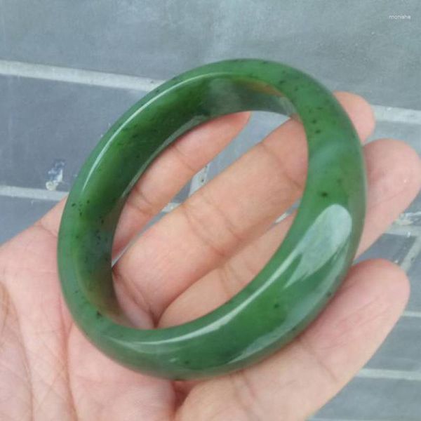 Brazalete de Jade Hetian de grado A para mujer, piedras preciosas curativas, joyería fina, pulsera de Jades verdes de nefrita Natural genuina, brazaletes, regalo para mujer