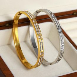 Bracelet Greatera délicat zircon cubique strass Bracelet à breloques bracelets pour femmes en acier inoxydable plaqué or bijoux étanches