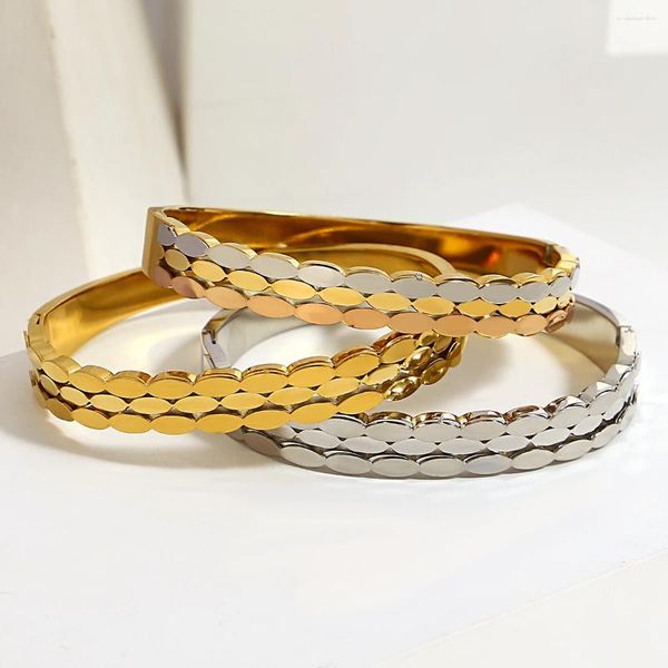 Bracelets de bracelets de bracelets ovales tricolore en acier inoxydable
