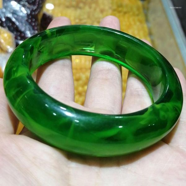 Bangle Green Ambers Bangles Femmes Fine Bijoux Natural Baltique Amber Amber Gemstone Accessoires Cadeaux pour maman et petite amie