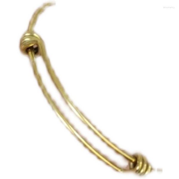 Bracelet en cuivre jaune avec règle de ligne de cheveux, anneau à main en laiton à bouche réglable Simple
