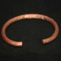 Bangle gehamerd antieke echte puur koperen armband voor mannen pols vrouwen Bangle handwerk handgemaakte sieraden Unisex geschenk van vader moeder 230906