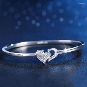 Bangle Han Edition Love of Creative Fashion Bracelets Silver Color Bracelet Set Auger en gros en gros en forme de cœur