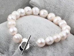 Bangle handgemaakte geknoopte strengen armband Natuurlijk 8-9 mm witte zoetwaterparel 20 cm voor vrouwen sieraden cadeau