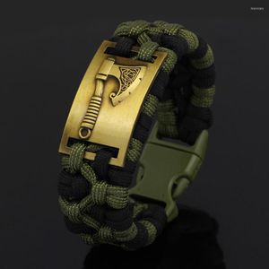 Bracelet fait à la main nordique bijoux Viking Axe Paracord Bracelet avec sac cadeau