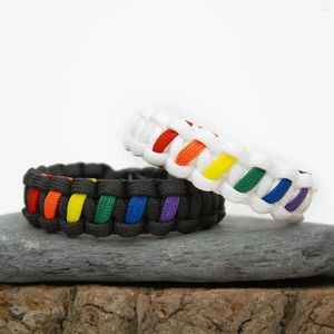 Bracelet paracord bracelet à la main gay fierté arc-en-ciel amitié d'amour