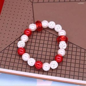 Bracelet fait à la main rouge blanc perles extensible Bracelets sororité Club fête cadeaux bijoux