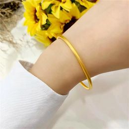 Bangle Hard Gold Circle Oude Armband Vrouwen Authentieke Imitatie Plated Solid Fine Smooth Vietnamese Sieraden