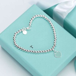 Bangle Heart 925 Sliver armband Sterling Sier Blue Email Love T Ball Tiffanily Chain Pink Chain Day Gift