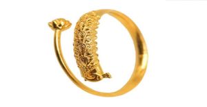 Bangle Hi MANCHET 24K Gouden Armband Mode Pauw Reliëf Voor Vrouwen Afrikaanse Bruid Bruiloft Sieraden Gifts1452638