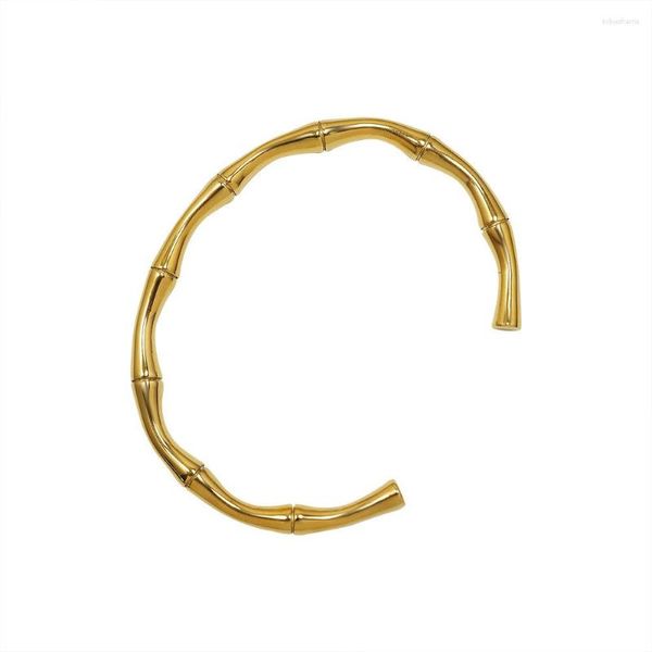 Bracelet de haute qualité en bambou avec nœuds, accessoires pour femmes, accessoires simples, couleur or, titane, acier, bijoux pour couples, cadeaux d'amitié