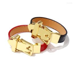 Bracelet Haute Qualité En Acier Inoxydable Boucle 9 Couleur Style PU Bracelet En Cuir Pour Hommes Femmes Marque Bijoux Cadeau Raym22