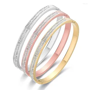 Brazalete de circón de alta calidad para mujer, regalos de acero de titanio superior, joyería para amantes, anillo de boda al por mayor