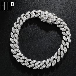 Bangle Hip Hop 10mm Bling Iced Out Cubic Zirconia Bracelet Geometrische AAA CZ Stone Tennis Cubaanse kettingarmbanden Men Women Sieraden