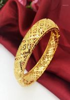 Bracelet en grave creux bracelet jaune rempli épaisses femmes de mariée bijoux de mariée accessoires1