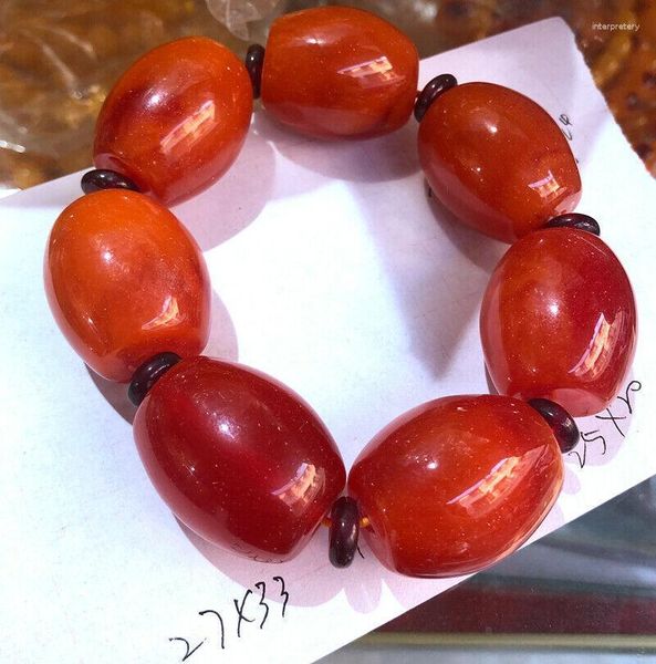 Bracelet Hoo 27x33mm MAGNIFIQUE AMBRE BALTIQUE ROUGE Ancienne Cire d'Abeille Bracelet Grande Taille CertificatBangle BraceletBangle