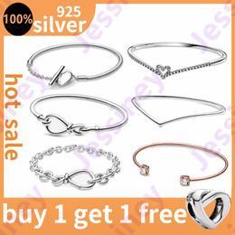 Bracelet VENTE CHAUDE 100% En Argent Sterling 925 Mini Charmes Ajustement Original Bracelet Pandra Pour Les Femmes Bijoux Cadeau