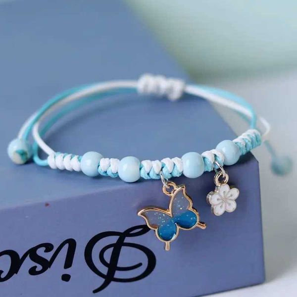 Bracelet Vente Chaude Papillon Mode Bracelet Classique À La Main Tressé Corde Chaîne Réglable Charme Bracelets Pour Femme Fille Bijoux De Fête