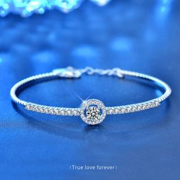 Armreif HOYON S925 Sterling Silber Damen Armband Set Box GRA Zertifikat D Farbe Diamant VVS Verlobung Hochzeit Schmuck 231005