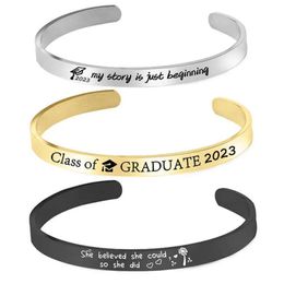 Bracelet Hu He Bijoux Bracelets populaires de créateurs pour femmes 2023 Cadeaux de remise des diplômes aux camarades de classe Bracelet en acier inoxydable