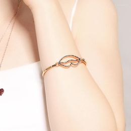 Bangle Hyperbole 2 Kleur Rood transparante uithol uit Big Crystal Mouth Boerels Classic Gold Etheral Exquisite Promise Casual Women