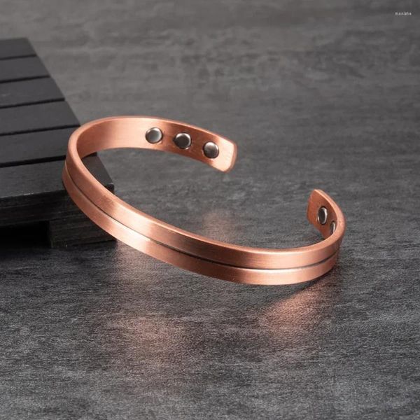 Brazalete Ikuinen Pulsera de cobre magnética Mujeres 8 mm Artritis Brazalete ajustable Joyería de energía de salud para hombres