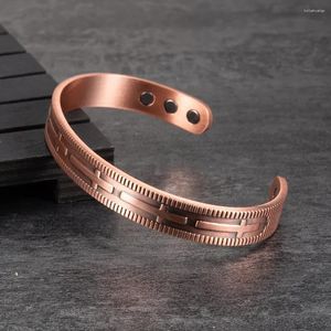 Bracelet Ikuinen Bracelets magnétiques en cuivre massif Croix arthrite réglable Bijoux d'énergie de santé pour hommes femmes