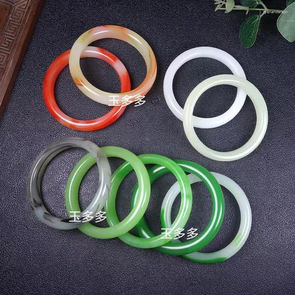 Imitation du bracelet Jade Stone Powder Bracelet Factory Gift White Gift Jianghu Stall Verre