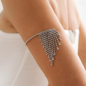 Bracelet Ingemark Punk Strass Gland Chaîne Supérieure Bracelet Bras Lien Boho Charme Ouvert Manchette Bracelets Réglable Main Bijoux Accessoires