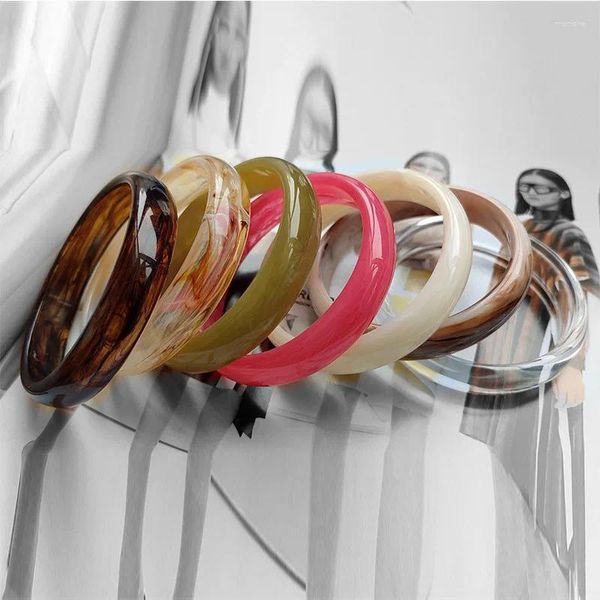 Bracelet intérieur en marbre multicolore en acrylique, 67mm, Bracelets pour femme et filles, rond en résine, bijoux, vente en gros, B09