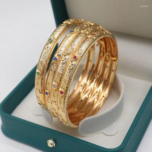 Brazalete joyas italianas dubai dubai brazaletes chapados con diamantes de imitación blanca para mujeres pulseras árabes sauditas fiesta de boda